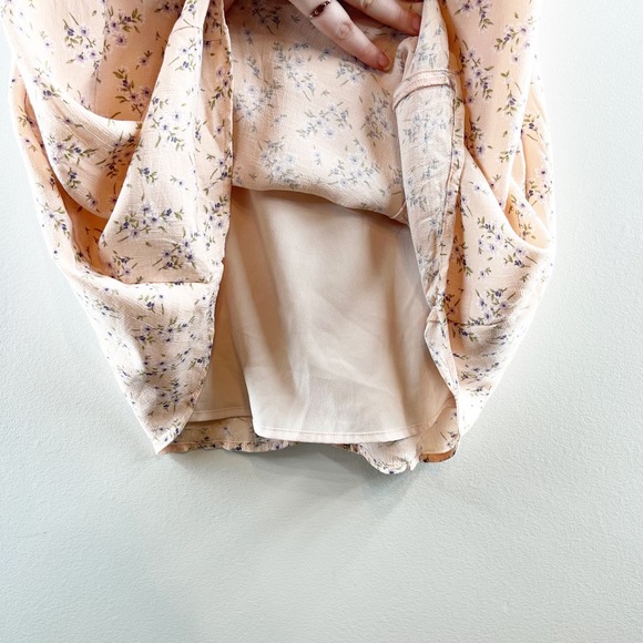 American Eagle Squareneck Floral Slip Mini Dress Smoked Back Pink Medium - Picture 11 of 15